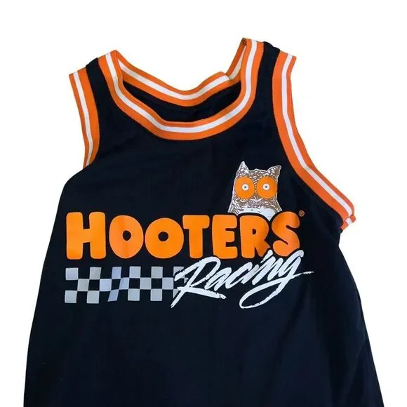 Hooters Racing Tanktop Size Small Black Orange Sleeveless Shirt - Picture 3 of 6